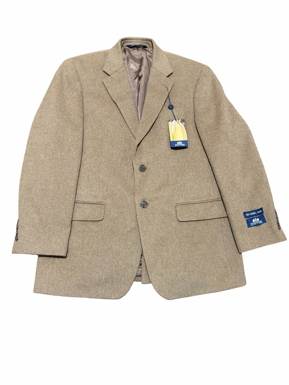 Stafford Light Brown Herringbone Sport MEN BLAZER ,SZ40, NWT,100%camel